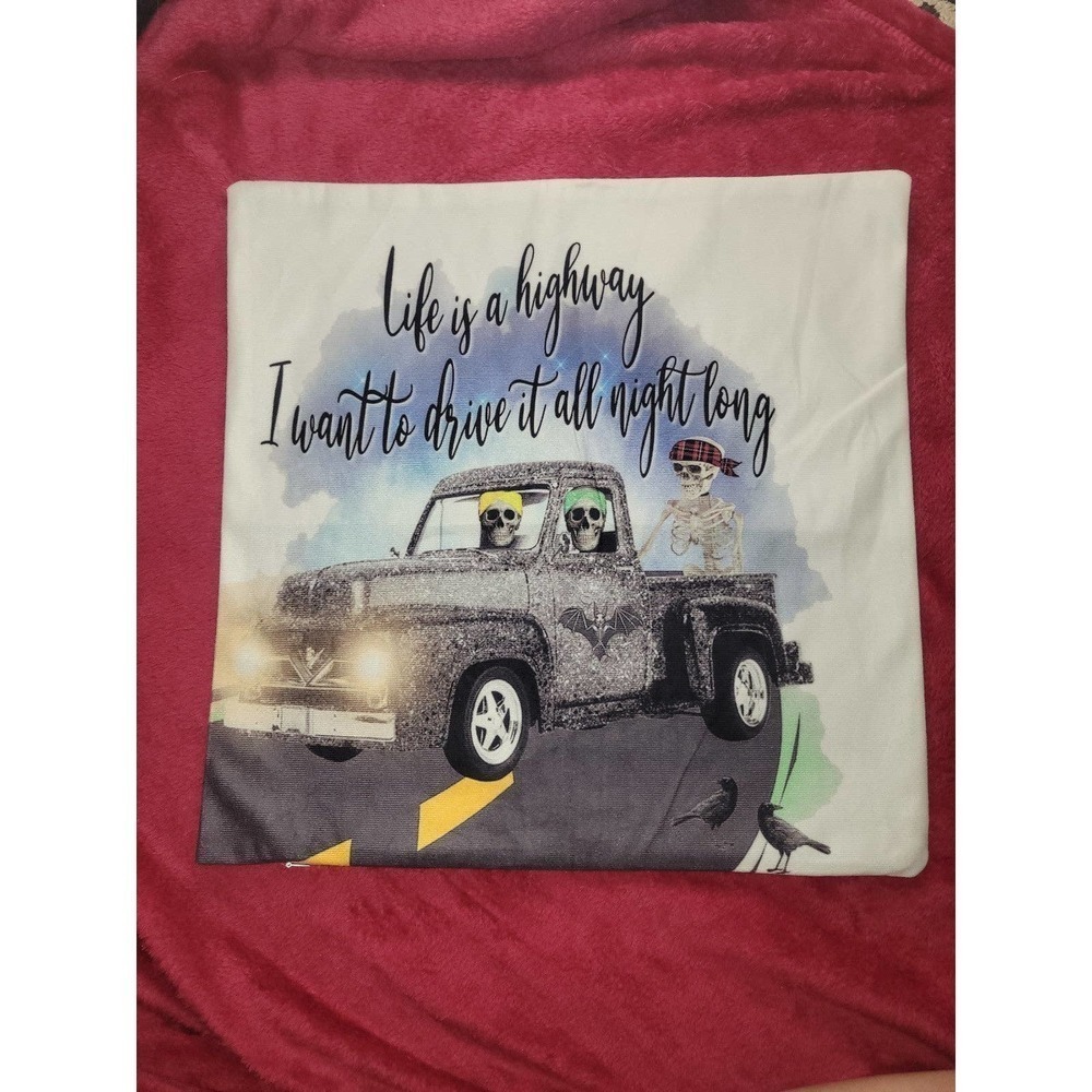 Pillow case decorative with skeletons